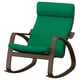 POÄNG Rocking-chair, walnut effect/Vissle deep green