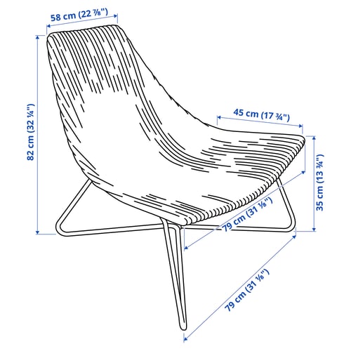 Illustration with measurements for the product: RÅDVIKEN.