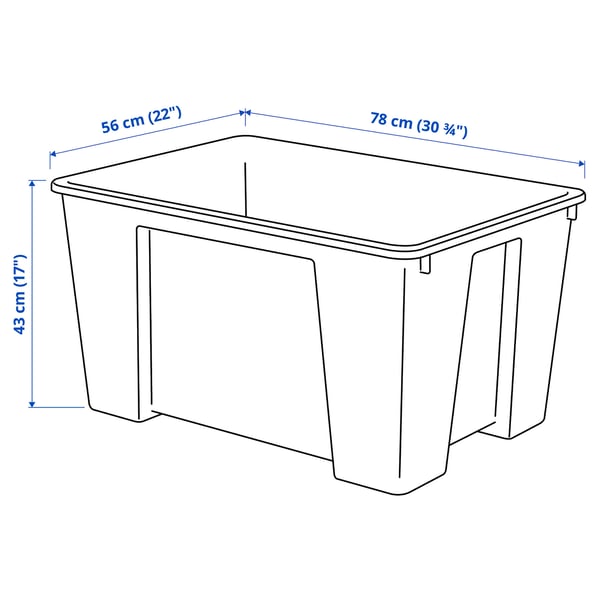 Illustration with measurements for the product: SAMLA.