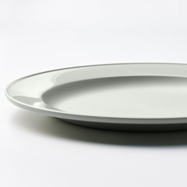 SIMKRABBA Plate, plastic/green-grey, 27 cm