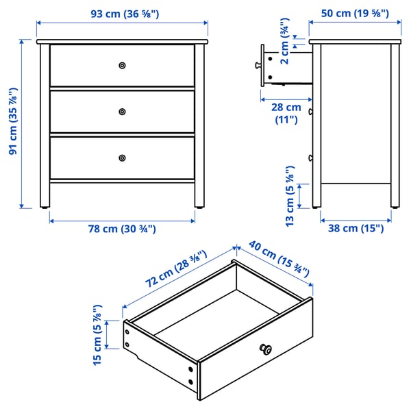 Illustration with measurements for the product: STOREMOLLA.