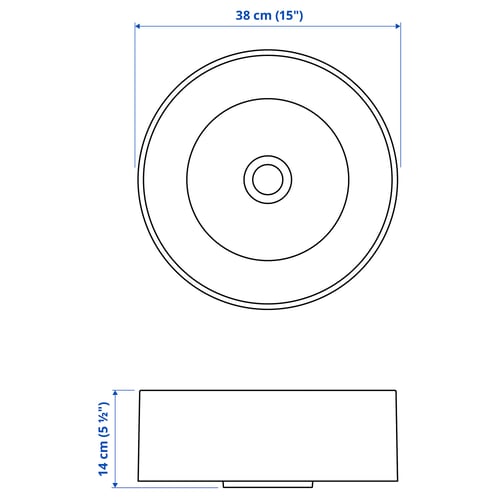 Illustration with measurements for the product: TANDÅN.