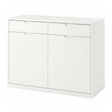 White TONSTAD sideboard with 2 drawers and 2 cabinets, sleek modern design.