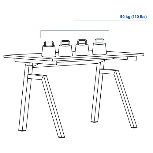 Illustration with measurements for the product: TROTTEN.