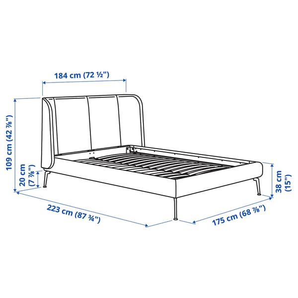 Illustration with measurements for the product: TUFJORD.