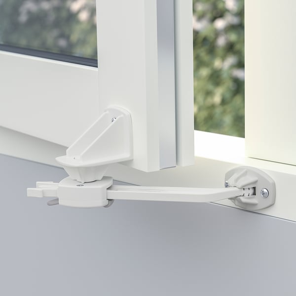 White window safety catch locks window, holding it open securely. Part of UNDVIKA series.