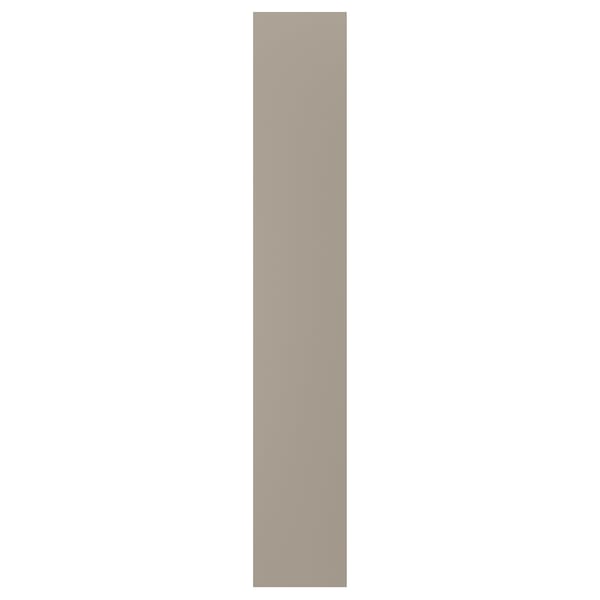 UPPLÖV beige kitchen cover panel, slim, rectangular, recycled wood, and plastic foil.