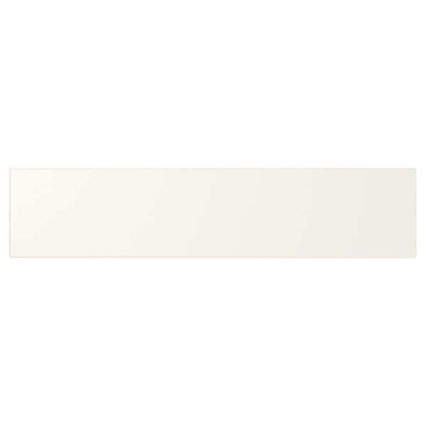 A UTRUSTA drawer front in white, made of fibreboard with an acrylic paint finish, designed for smooth storage and uniform look.