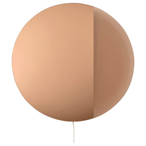 VARMBLIXT lamp, bronze glass shade, dimmable, hanging cord, warm light.