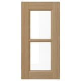 VEDHAMN natural oak kitchen door with glass panel, rectangular shape, lacquer finish.