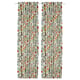 Pair of floral white VILDPERSILJA curtains, featuring colourful flowers, cotton/ramie blend, light filtering.
