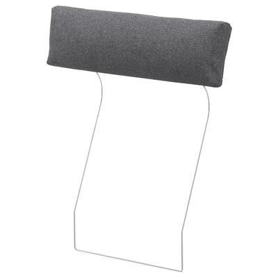 VIMLE grey headrest, rectangular pad on wire frame, modern minimalist design.