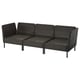 VITTSKÄR 3-seat modular sofa, armrests outdoor/plastic rattan dark grey