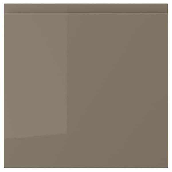 VOXTORP drawer front, dark grey-brown, glossy, rectangular.
