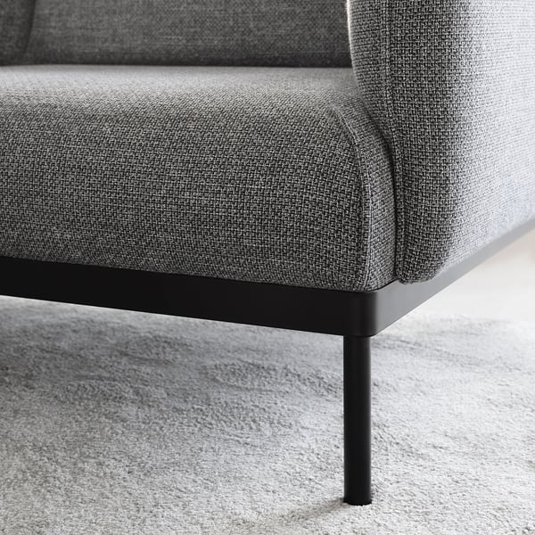 ÄPPLARYD Sofa 4-sed i lenjivac, Lejde siva/crna
