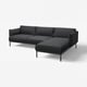 ÄPPLARYD Sofa trosed s lenjivcem, Gunnared crna/siva
