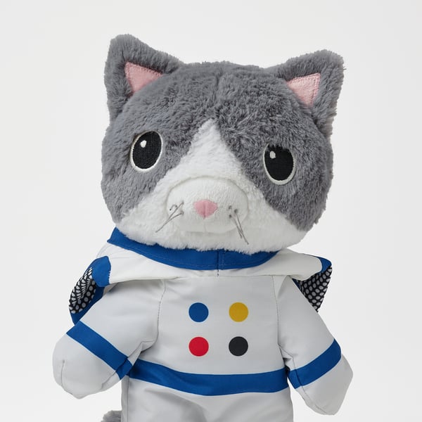 AFTONSPARV Plišana igračka u odelu astronauta, mačka, 28 cm