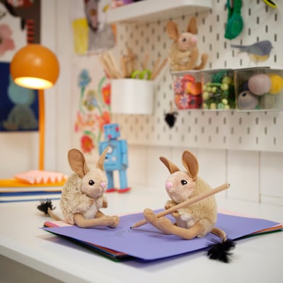 ALPTALL Plišana igračka, dugouha jerboa/bež, 9 cm