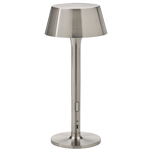 AVHÅLL Prenosna LED lampa, na baterije podesivog intenziteta/niklovano napolju, 29 cm
