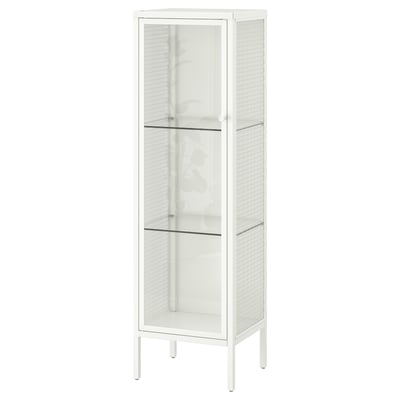 BAGGEBO Vitrina, metal/bela, 34x30x116 cm