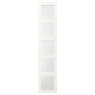 BERGSBO Vrata, mlečno staklo/bela, 50x229 cm