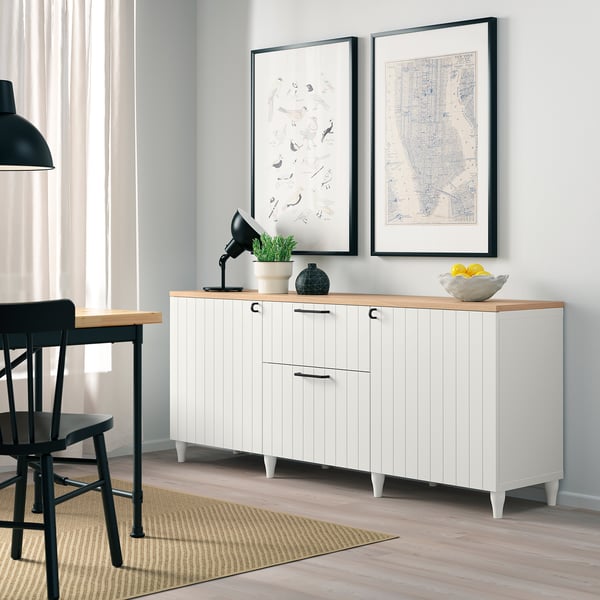 BESTÅ Kombin. odlaganje s fiokama, bela/Sutterviken/Kabbarp bela, 180x42x76 cm
