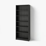 BILLY Biblioteka, crna im. hrastovine, 80x28x202 cm