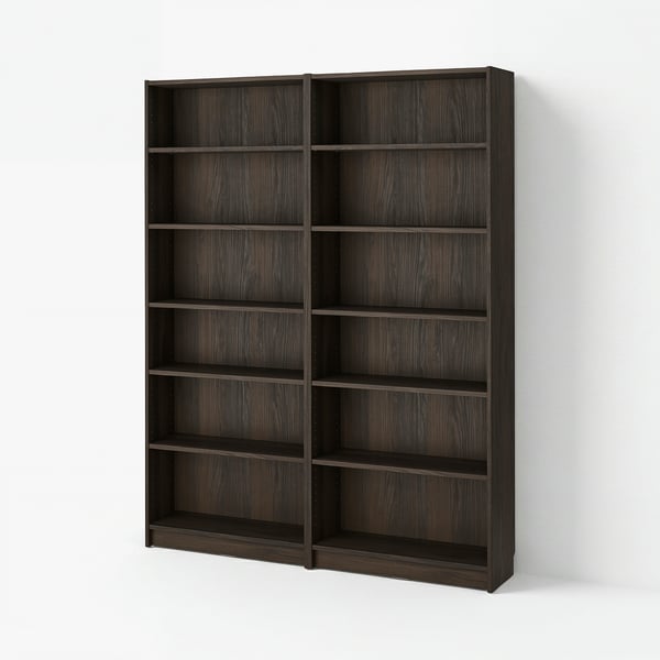 BILLY Kombinacija biblioteke, tamnosmeđa im. hrastovine, 160x28x202 cm