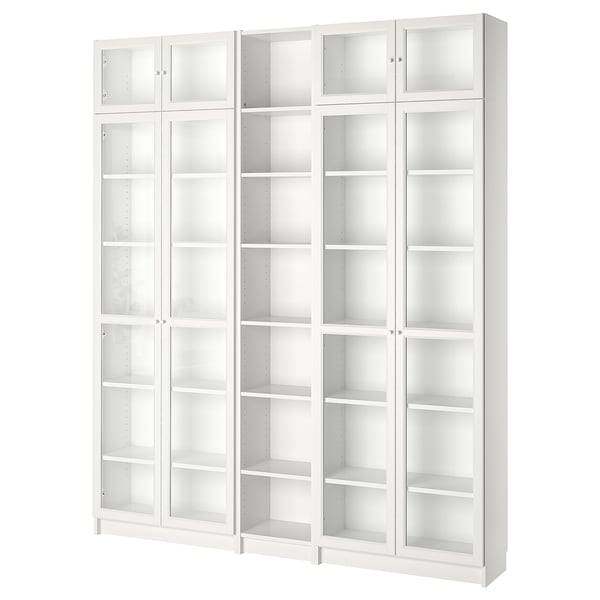BILLY / OXBERG Biblioteka, bela, 200x30x237 cm