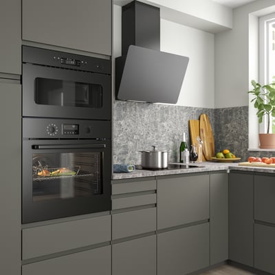 BRÄNDBO Ugradna rerna s vrelim vazduhom, IKEA 500 crna