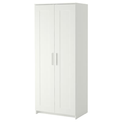 BRIMNES Garderober s 2 vrata, bela, 78x50x190 cm