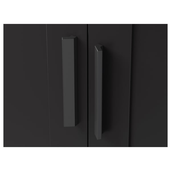 BRIMNES Garderober s 2 vrata, crna, 78x50x190 cm