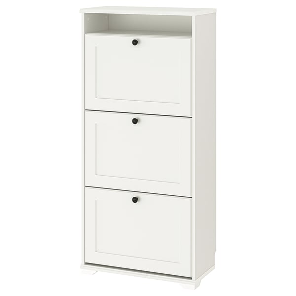 BRUSALI Cipelarnik s 3 odeljka, bela, 61x30x130 cm