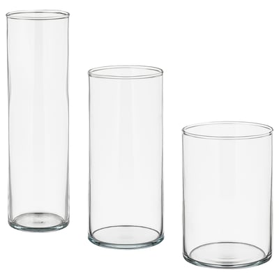 CYLINDER Set vaza, 3 kom., bistro staklo