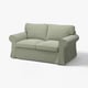 EKTORP Sofa dvosed, Hakebo sivozelena