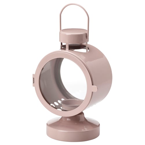 FLODSVALA Fenjer za čajnu svećicu,unutra/spo, bledoroze, 21 cm