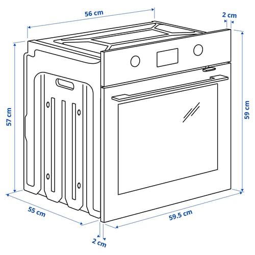FRILLESBO Rerna s ventilatorom, dodata funkcija kuvanja na pari funkcija pečenja/crna IKEA 500