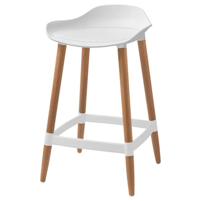 GRÖNSTA Barska stolica, visina radne ploče bela/svetlosmeđa/drvo unutra/spolja, 64 cm