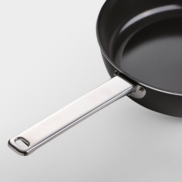GULDÖRING Duboki tiganj s poklopcem, neprianjajući sloj staklo/Crnosiva, 24 cm