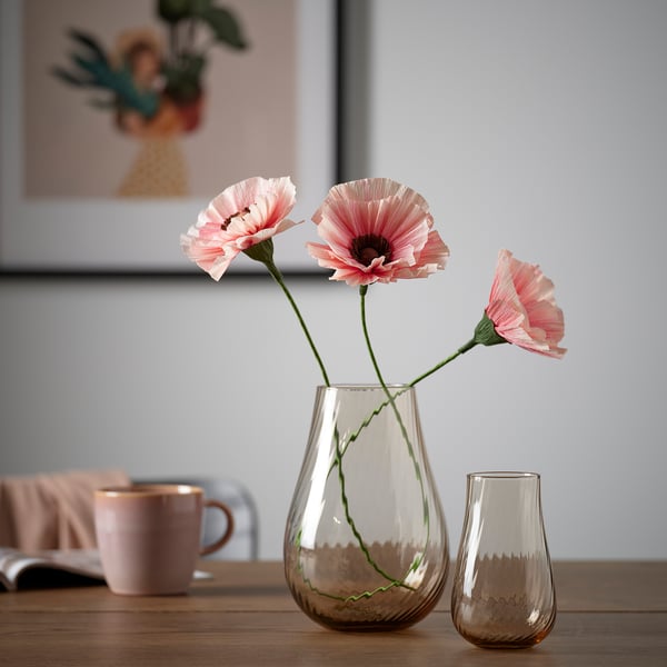 GULDSPETT Veštački cvet, papir/mak roze, 40 cm