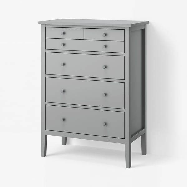 GULLABERG Komoda sa 6 fioka, siva, 89x48x122 cm