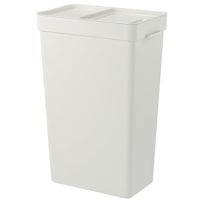 HÅLLBAR Kanta s poklopcem, svetlosiva, 35 l