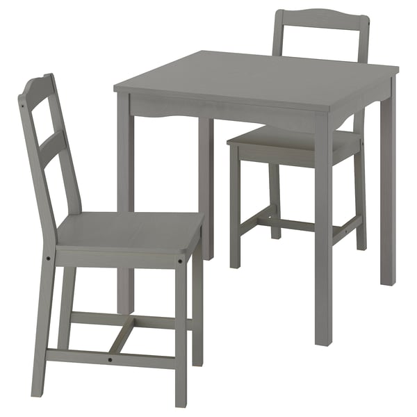 HAUGA / HAUGA Sto i 2 stolice, siva/siva, 74x74 cm
