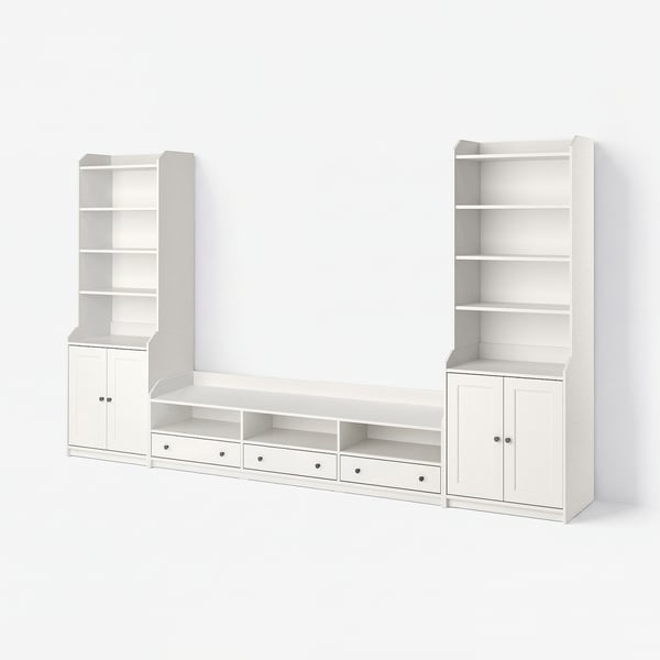 HAUGA TV/komb. za odlaganje, bela, 346x46x199 cm