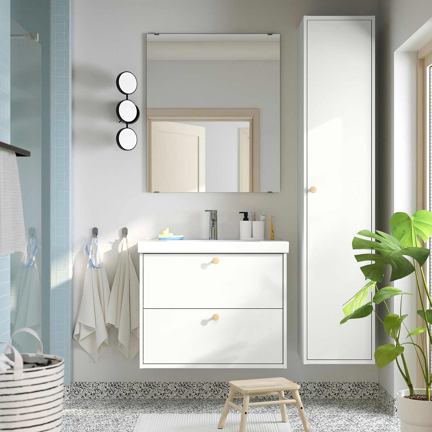 HAVBÄCK Visoki element s vratima, bela, 40x35x195 cm