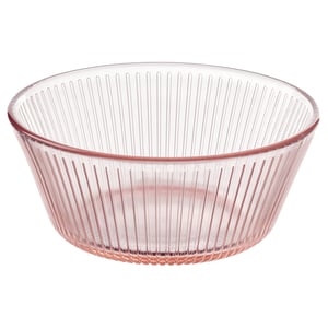 HAVSGÄDDA Činija, dezen na pruge/roze, 12 cm