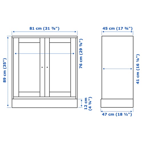 HAVSTA Element s postoljem, bela, 81x47x89 cm