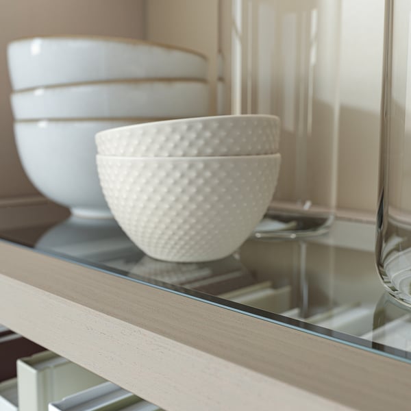 HAVSTA Vitrina sa soklom, sivo-bež/bistro staklo, 81x37x134 cm