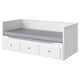 HEMNES Dnevni krevet s 3 fioke/2 dušeka, bela/Ågotnes tvrdo,, 80x200 cm