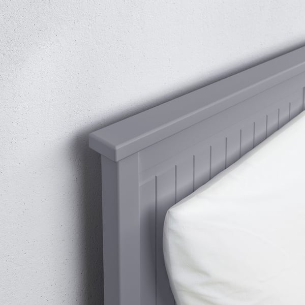 HEMNES Dnevni krevet s 3 fioke/2 dušeka, siva/Åfjäll srednje tvrdo, 80x200 cm